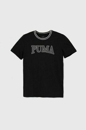 Otroška bombažna kratka majica Puma PUMA SQUAD B črna barva - črna. Otroška kratka majica iz kolekcije Puma