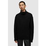 Volnen pulover AllSaints VARID črna barva - črna. Pulover iz kolekcije AllSaints. Model s puli ovratnikom, izdelan iz debele pletenine z volno.