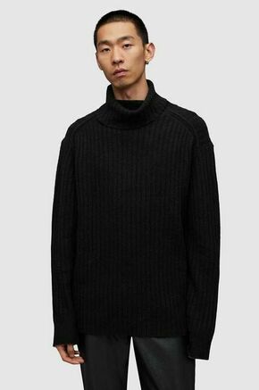 Volnen pulover AllSaints VARID črna barva - črna. Pulover iz kolekcije AllSaints. Model s puli ovratnikom