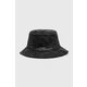 Dvostranski klobuk Guess črna barva - črna. Klobuk iz kolekcije Guess. Model z ozkim robom, izdelan iz materiala s potiskom.
