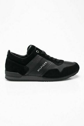 Čevlji Tommy Hilfiger črna barva - črna. Čevlji iz kolekcije Tommy Hilfiger. Model izdelan iz kombinacije semiš usnja in sintetičnega materiala.