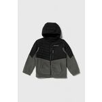 Otroška jakna Columbia črna barva - črna. Otroški jakna iz kolekcije Columbia. Delno podložen model, izdelan iz kombinacije različnih materialov. Model z dvignjenim ovratnikom zagotavlja dodatno zaščito pred mrazom.