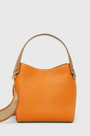 Usnjena torbica Gianni Chiarini oranžna barva - oranžna. Srednje velika torbica iz kolekcije Gianni Chiarini. Model na zapenjanje