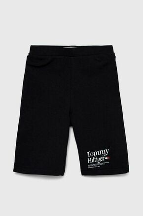 Otroške kratke hlače Tommy Hilfiger Črna barva - črna. Otroški kratke hlače iz kolekcije Tommy Hilfiger. Model izdelan iz pletenine.
