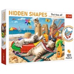 Trefl Puzzle 1000 skritih oblik - Mačke na plaži