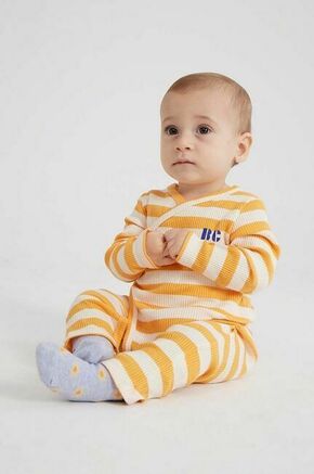 Otroški pajac Bobo Choses - rumena. Pajac za dojenčka iz kolekcije Bobo Choses. Model izdelan iz vzorčaste pletenine.
