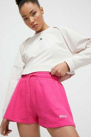 Bombažne kratke hlače Guess vijolična barva - vijolična. Kratke hlače iz kolekcije Guess