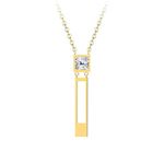 Preciosa Pozlačena jeklena ogrlica Ravno s prozornim kristalom Preciosa 7391Y00