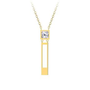 Preciosa Pozlačena jeklena ogrlica Ravno s prozornim kristalom Preciosa 7391Y00