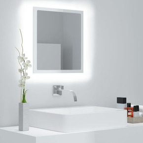 VidaXL LED kopalniško ogledalo visok sijaj belo 40x8