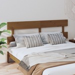 Greatstore Vzglavje postelje, rjava barva, 204x3x81 cm, masivni borov les