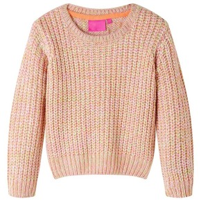 VidaXL Otroški pulover pleten nežno pink 128