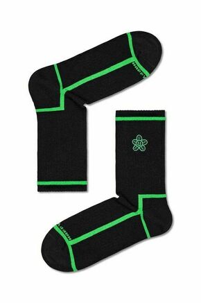 Nogavice Happy Socks Squiggly Flower 3/4 Crew Sock črna barva - črna. Nogavice iz kolekcije Happy Socks. Model izdelan iz elastičnega materiala.