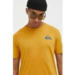 Bombažna kratka majica Quiksilver rumena barva - rumena. Kratka majica iz kolekcije Quiksilver, izdelana iz tanke, elastične pletenine. Model iz zračne bombažne tkanine.