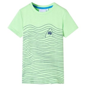 VidaXL Otroška majica s kratkimi rokavi neon zelena 104