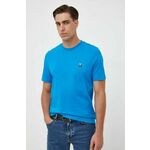 Bombažna kratka majica Tommy Hilfiger - modra. Lahkotna kratka majica iz kolekcije Tommy Hilfiger, izdelana iz tanke, elastične pletenine. Model iz izjemno udobne bombažne tkanine, ki je zračna.