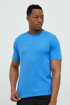 Kratka majica za vadbo Calvin Klein Performance Essentials - modra. Kratka majica za vadbo iz kolekcije Calvin Klein Performance. Model izdelan iz materiala