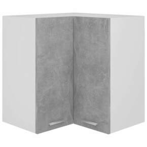 Viseča kotna omarica betonsko siva 57x57x60 cm iverna plošča