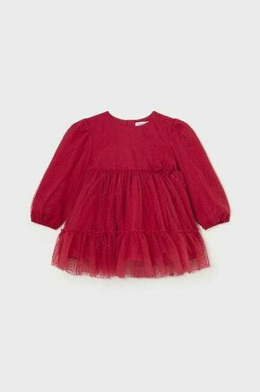 Obleka za dojenčka Mayoral rdeča barva - rdeča. Obleka za dojenčke iz kolekcije Mayoral. Nabran model
