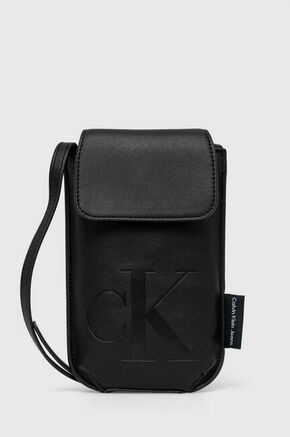 Otroška torbica Calvin Klein Jeans črna barva - črna. Otroški Majhna torbica iz kolekcije Calvin Klein Jeans. Model na zapenjanje