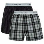 Calvin Klein 2 PACK - moške kratke hlače NB1396A -JKZ Ryan Stripe Deep Well / Hickory Plaid Black (Velikost M)