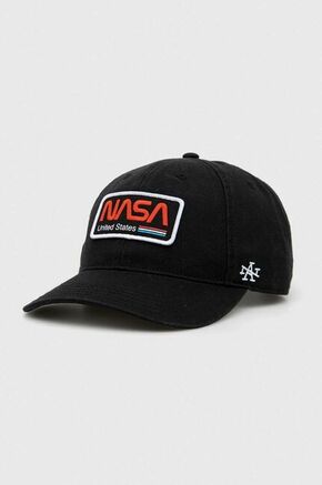 Bombažna bejzbolska kapa American Needle NASA črna barva - črna. Kapa s šiltom vrste baseball iz kolekcije American Needle. Model izdelan iz tkanine z nalepko.