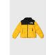 Otroška puhovka The North Face 1996 RETRO NUPTSE JACKET rumena barva - rumena. Otroška jakna iz kolekcije The North Face. Podložen model, izdelan iz vzorčastega materiala. Model s polnilom iz naravnega puha in perja zagotavlja visoko stopnjo...
