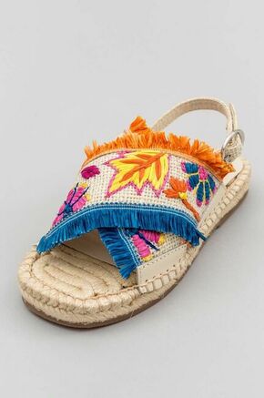 Otroški sandali zippy bela barva - bela. Otroški sandali iz kolekcije zippy. Model izdelan iz tekstilnega materiala.