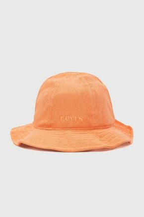 Levi's bombažni klobuk - oranžna. Klobuk iz zbirke Levi's. Model