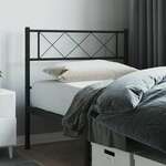 Greatstore Kovinsko posteljno vzglavje črno 107 cm
