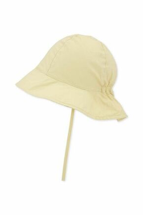 Otroški bombažni klobuk Konges Sløjd rumena barva - rumena. Otroške klobuk iz kolekcije Konges Sløjd. Model z ozkim robom