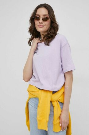 Bombažen t-shirt OCAY vijolična barva - vijolična. T-shirt iz kolekcije OCAY. Model izdelan iz rahlo elastične pletenine.