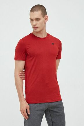 Kratka majica za vadbo 4F rdeča barva - rdeča. Kratka majica za vadbo iz kolekcije 4F. Model izdelan iz hitrosušečega materiala.
