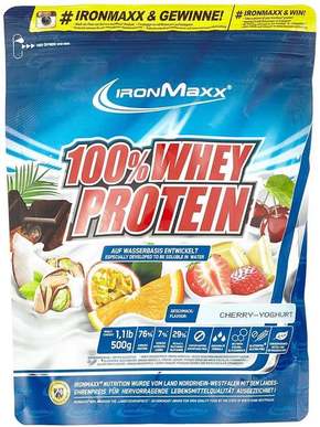 IronMaxx 100% Whey Protein 500g vrečka - Češnja-Jogurt