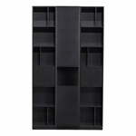 Črna modularna knjižna polica iz masivnega bora 120x210 cm Finca – WOOOD