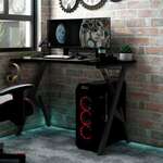 Vidaxl Gaming miza z nogami Y-oblike črna 90x60x75 cm