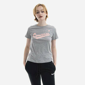 Converse bombažna majica - siva. T-shirt iz zbirke Converse. Model narejen iz tanka