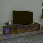 Vidaxl TV omarica z LED lučkami dimljeni hrast 230x36,5x40 cm