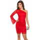 Amiatex Ženska obleka 74157, rdeča, 14