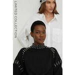 Bluza Answear Lab ženska, črna barva, - črna. Mikica iz kolekcije Answear Lab. Model izdelan iz tanke, rahlo elastične pletenine.