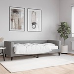 Vidaxl Dnevna postelja z vzmetnico svetlo siva 80x200 cm blago