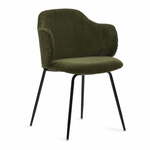 Zeleni jedilni stoli iz rebrastega žameta v kompletu 2 ks Yunia – Kave Home