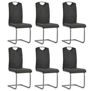 VidaXL Jedilni stoli 6 kosov umetno usnje 43x55x100 cm sive barve