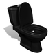 vidaXL Keramična WC školjka s kotličkom črne barve