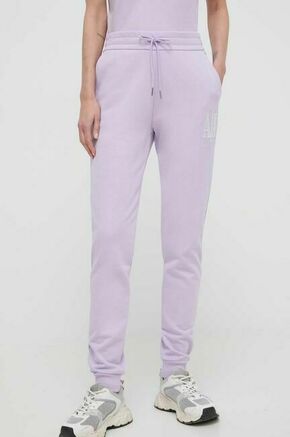 Armani Exchange hlače - vijolična. Hlače iz kolekcije Armani Exchange. Model izdelan iz tanke