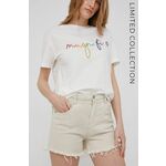 Kratke hlače Answear Lab ženske, bež barva - bež. Kratke hlače iz kolekcije Answear Lab. Model izdelan iz tkanine.