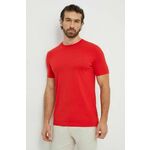 Bombažna kratka majica BOSS moški, rdeča barva - rdeča. Lahkotna kratka majica iz kolekcije BOSS, izdelana iz pletenine, prijetne na otip. Model iz izjemno udobne bombažne tkanine.
