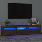 vidaXL TV omarica z LED lučkami rjav hrast 180x35x40 cm