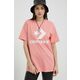 Bombažna kratka majica Converse roza barva - roza. Kratka majica iz kolekcije Converse, izdelana iz pletenine s potiskom. Model iz izjemno udobne bombažne tkanine.