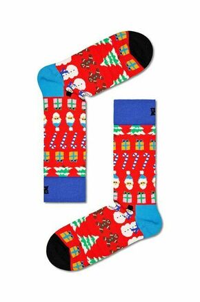 Nogavice Happy Socks All I Want For Christmas Sock rdeča barva - rdeča. Nogavice iz kolekcije Happy Socks. Model izdelan iz elastičnega